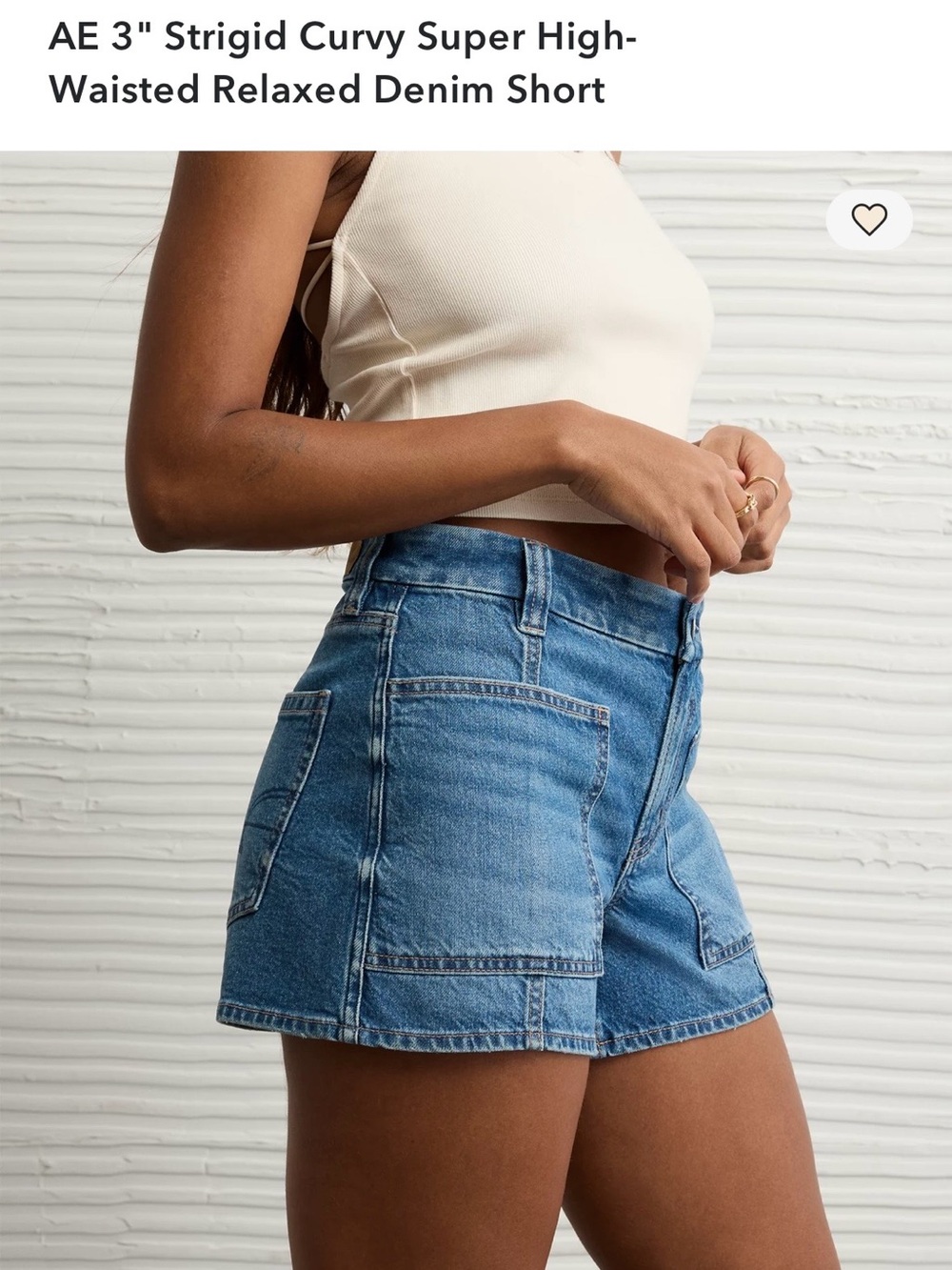 aerie Light Blue High-Rise Relaxed Denim Shorts size 6